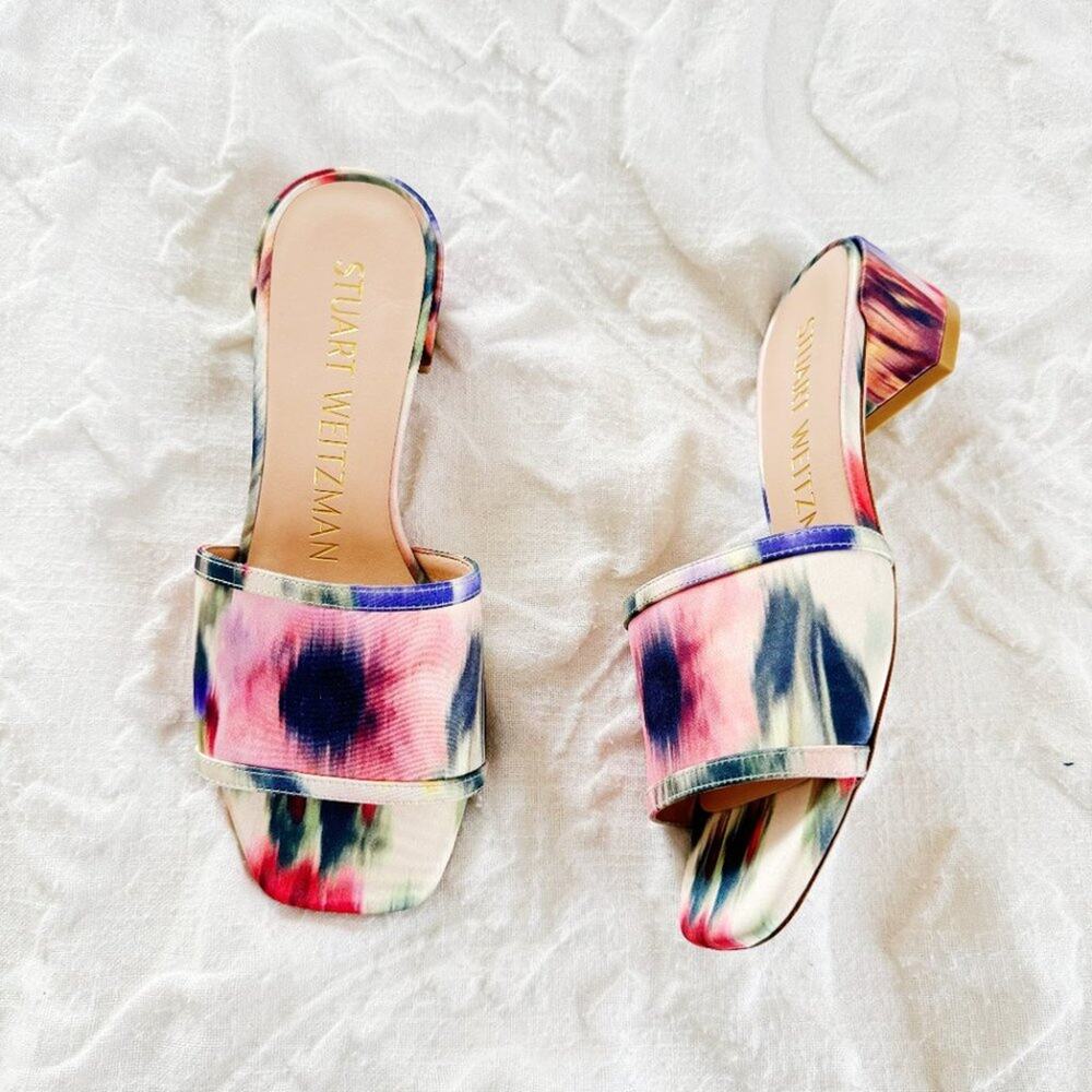 Stuart Weitzman Cayman Block Heel Sandals Size 5 - Picture 2 of 8